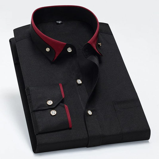 Ashmere Alvin Dress Shirt in Black - front view | Ashmere