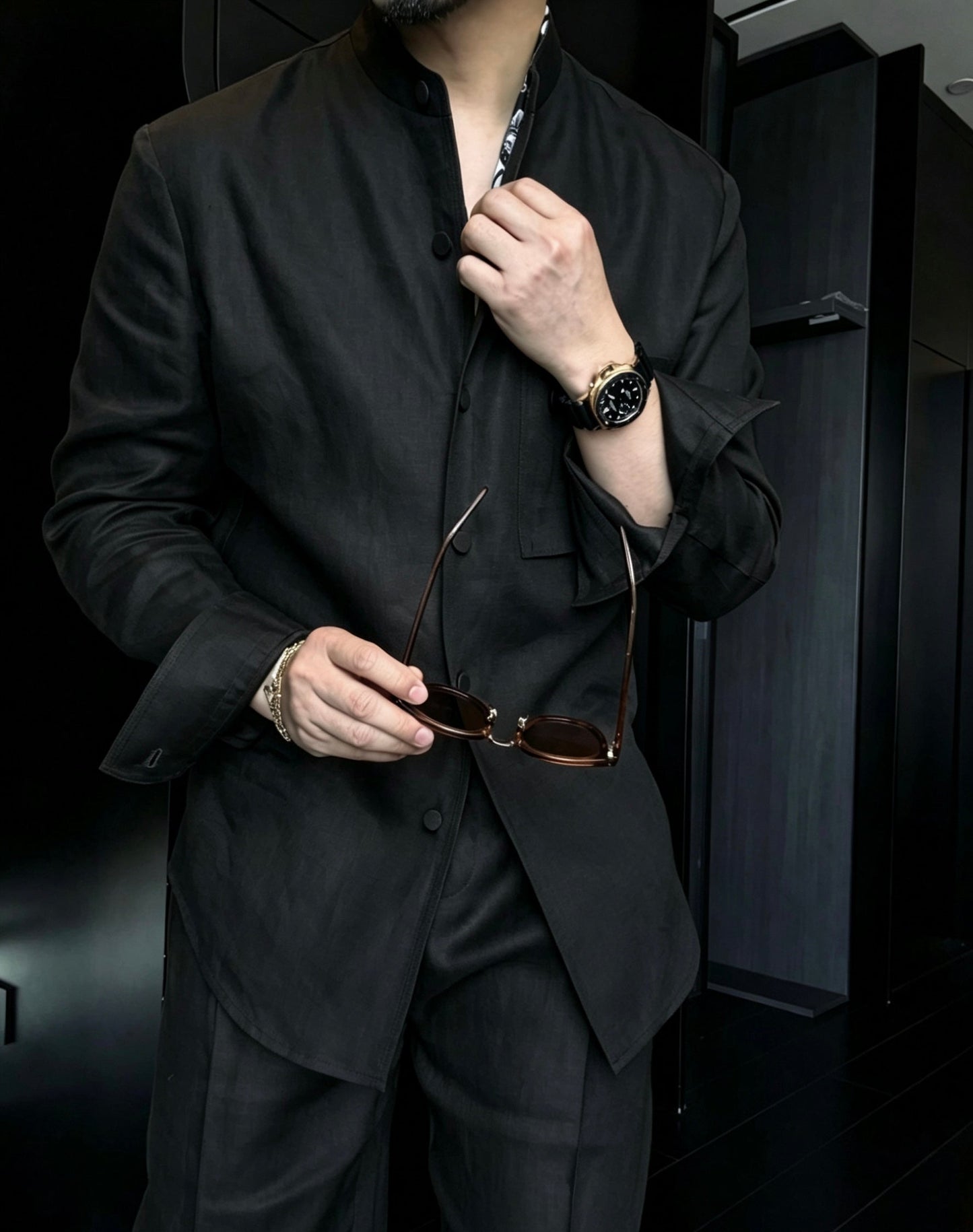 Premium Linen Mandarin Collar 2-Piece Suit | Old Money Style Breathable Set for Men