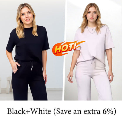 Chic Two-Piece Co-ord Set in Black — back view | Ashmere