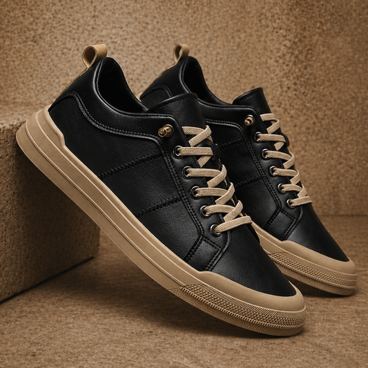 Soft Comfort Sneakers in Black - front view | Ashmere