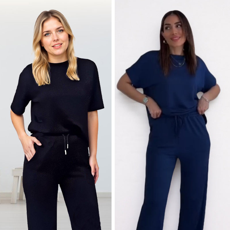 Chic Two-Piece Co-ord Set in Black — lifestyle shot | Ashmere
