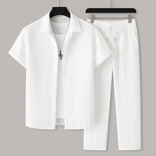 Palermo Linen Set in White - front view | Ashmere